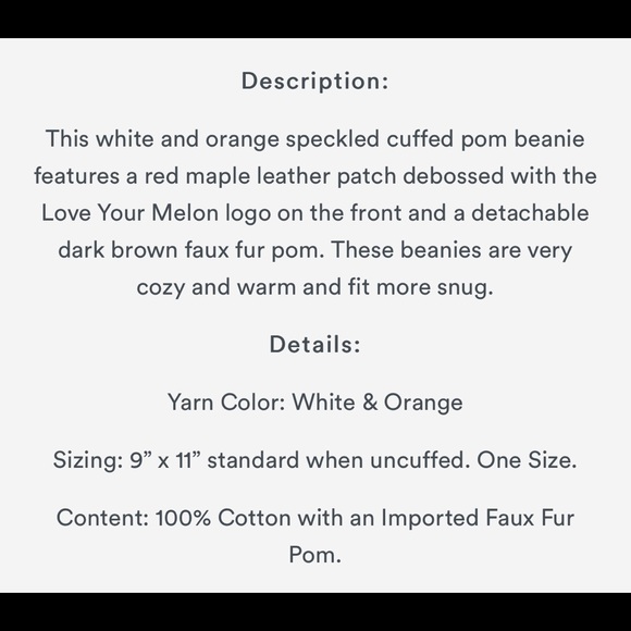 Love Your Melon winter hat - Picture 2 of 2
